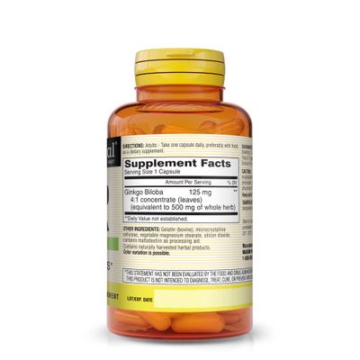 Mason Vitamins Ginkgo Biloba Capsules, 180 Count