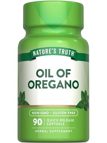 Nature&#39;s Truth Oregano Oil Softgels | 3000mg | 90 Pills | Contains Carvacrol | Non-GMO, Gluten Free