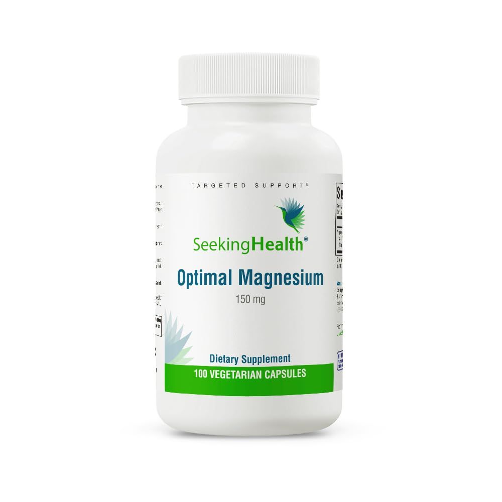 Seeking Health Optimal Magnesium - Mineral Supplement Aids Optimal Magnesium Absorption - Bioavailable Forms of Magnesium for Energy, Sleep &amp; Bone Health Support - 150 mg, 100 Capsules
