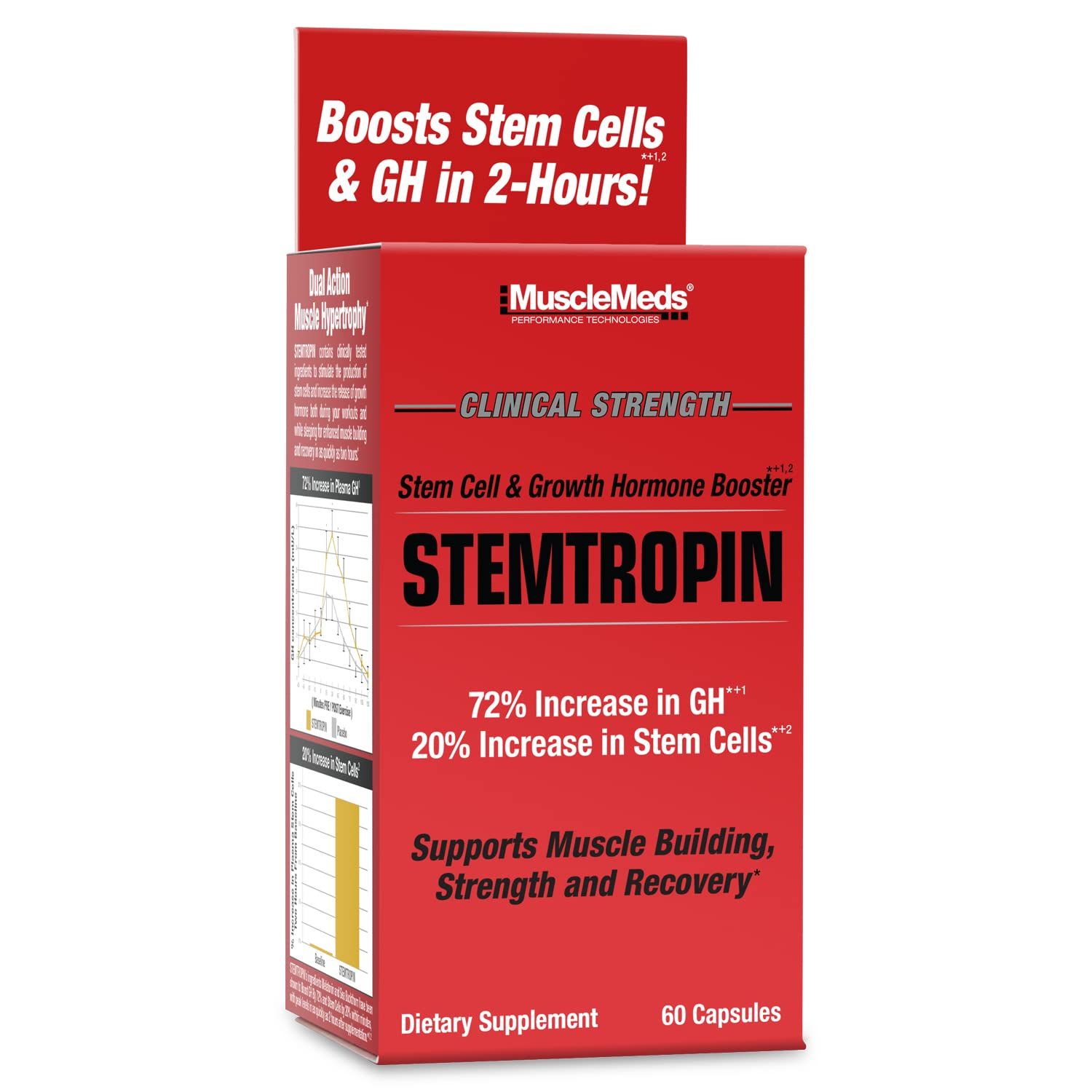 MuscleMeds STEMTROPIN Stem Cell &amp; Growth Factor Booster, Natural Supplement for Performance Enhancement &amp; Anti-Aging, Muscle Building and Recovery, 60 Veggie Capsules