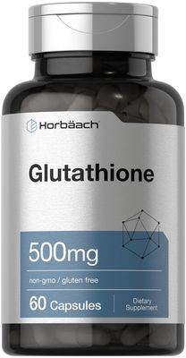 Horbach Glutathione 500mg Reduced Supplement | 60 Capsules | Non-GMO &amp; Gluten Free