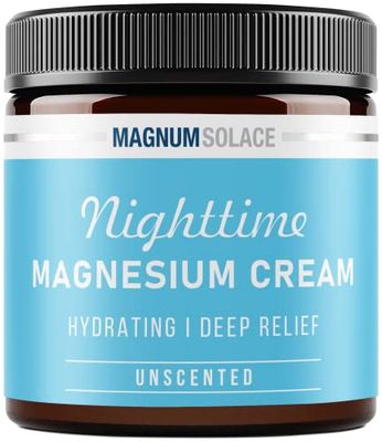 Magnesium Lotion - Hydrating Nighttime Magnesium Cream - Apply to Legs, Arms or Chest - Topical Magnesium Chloride - USA Made and Safe for Kids (Unscented)