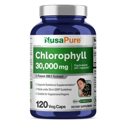 NusaPure Chlorophyll 30,000mg Equivalent per Capsule 120 Vegetarian Caps (Non-GMO, Vegan)