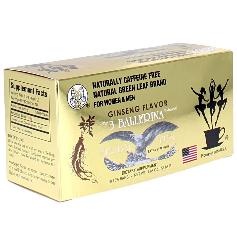 Ginseng Slim Power 3 Ballerina Tea - 18 Tea Bags (For Women &amp; Men)