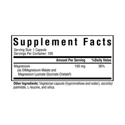 Seeking Health Optimal Magnesium - Mineral Supplement Aids Optimal Magnesium Absorption - Bioavailable Forms of Magnesium for Energy, Sleep &amp; Bone Health Support - 150 mg, 100 Capsules