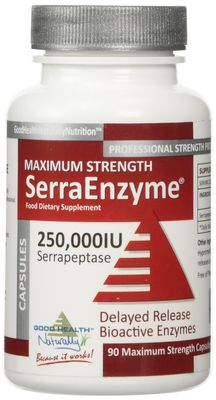 Serra Enzyme Serrapeptase Supplement - Clear Lungs and Sinuses, Proteolytic, Digestive Cleanse | 250,000 IU - Maximum Strength | 90 Capsules