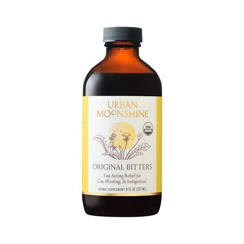 Urban Moonshine Original Bitters - Certified Organic - Bloating Relief - Supports Liver Function &amp; Appetite Regulation* - Gentle Detox* - Digestive Bitters - Gluten Free Herbal Supplement - 8 Fl Oz