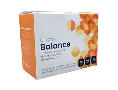 UNICITY BALANCE NATURAL ORANGE-Stay full longer by slowing carbohydrate absorption (30 Packets). Helps support a healthy digestive system and keeps your body well maintained (30-Day Supply)