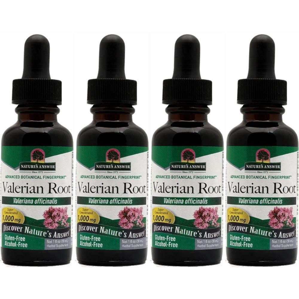 Nature&#39;s Answer Valerian Root Alcohol Free, 1 Ounces Each (Value Pack of 4)