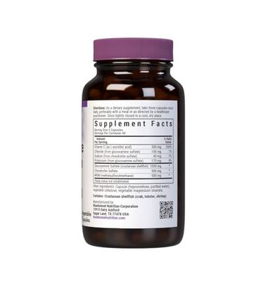 Bluebonnet Nutrition Glucosamine Chondroitin &amp; MSM, Glucosamine, Bone &amp; Joint Health*, Non-GMO, Gluten-Free, Soy-Free, Dairy-Free, 120 Vegetable Capsules, 40 Servings