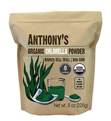 Anthony&#39;s Organic Chlorella Powder, 8 oz, Non GMO, Gluten Free, Broken Cell Wall