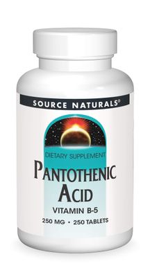 Source Naturals Pantothenic Acid 250 mg Vitamin B-5 Dietary Supplement - 250 Tablets