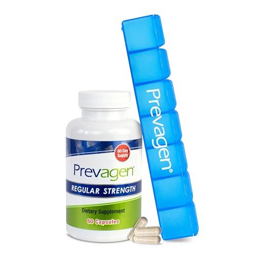 Prevagen Regular Strength 10mg, 60 Capsules with Apoaequorin &amp; Vitamin D and 7-Day Pill Minder