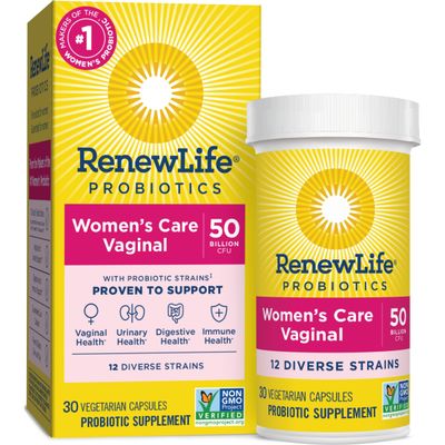 Renew Life Women&#39;s Probiotic Capsules, 50 Billion CFU Guaranteed, Supports pH Balance, Vaginal, Urinary, Digestive and Immune Health(2), L. Rhamnosus GG, Dairy, Soy and Gluten-Free, 30 Count