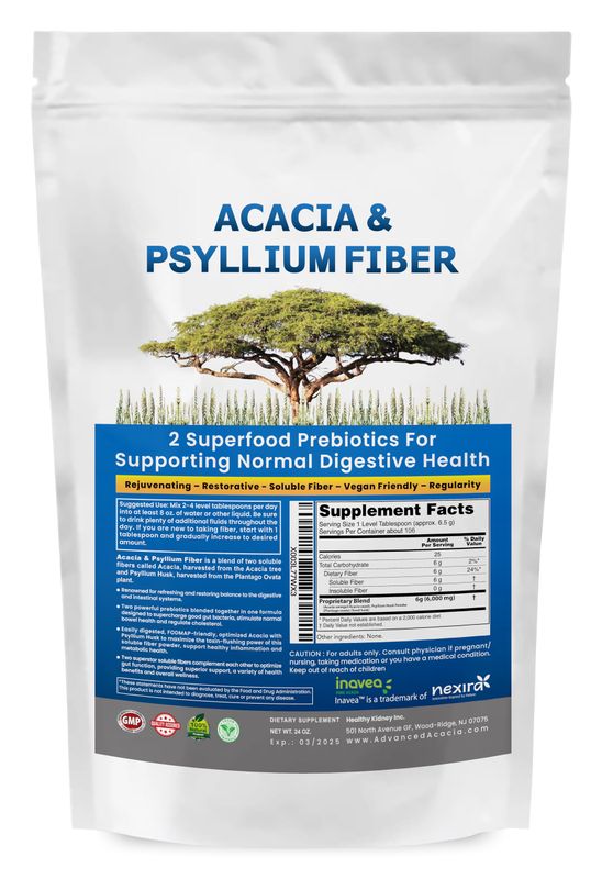 Acacia &amp; Psyllium Husk Fiber Powder 2 Soluble Fiber Digestive Restoring Gut Nutrients. Psyllium Husk Fiber &amp; Acacia Fiber Powder IBS, Leaky Gut 1.5 Ibs (24oz)