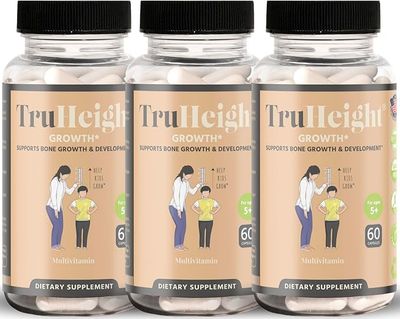 TruHeight Growth Capsules - Natural Growth &amp; Development Supplement for Kids &amp; Teens - Endorsed by Pediatricians - Vitamin D, K, Calcium &amp; Ashwaganda - Bone Strength Capsules - Kids Vitamins - Ages 5+