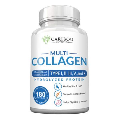 Multi Collagen Pills - 180 Collagen Pills - Type I, II, III, V &amp; X Collagen Capsules - Unique Blend of Collagen Peptides Capsules - Wild Fish, Eggshell, Chicken &amp; Grass-Fed Beef Collagen Supplements