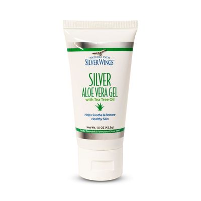Natural Path Silver Wings 200ppm Silver with Aloe Vera Gel and Tea Tree Oil - Soothing Skin Care - 1.5 oz