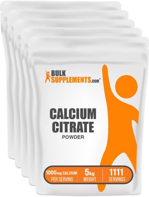 BulkSupplements.com Calcium Citrate Powder - Calcium Citrate Supplement, Calcium Citrate 1000mg - High Absorption, for Bone Health, 4760mg (1000mg Calcium) per Serving, 5kg (11 lbs)