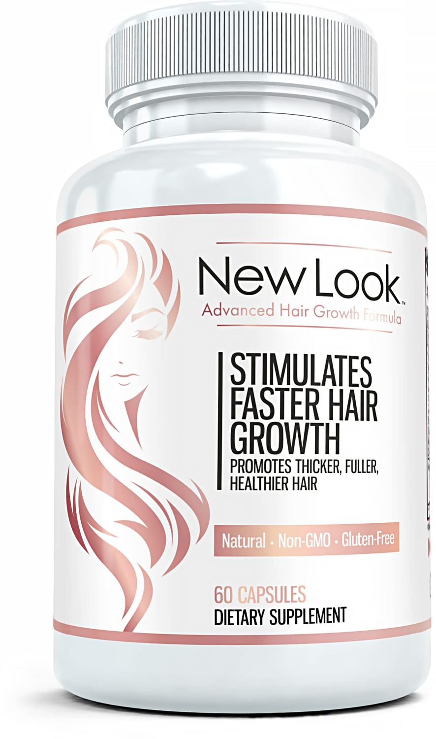 New Look Hair Growth Support Vitamins for Women and Men | Clinical Strength Supplement for Hair Loss | Supports Thicker, Fuller Hair with Biotin - 60 Capsules