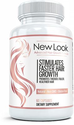 New Look Hair Growth Support Vitamins for Women and Men | Clinical Strength Supplement for Hair Loss | Supports Thicker, Fuller Hair with Biotin - 60 Capsules