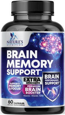 Nootropic Brain Supplements for Memory and Focus - 40 Nootropics &amp; Vitamins to Support Clarity &amp; Concentration, Brain Health Memory Pills with Phosphatidylserine Bacopa Huperzine &amp; DMAE - 60 Capsules