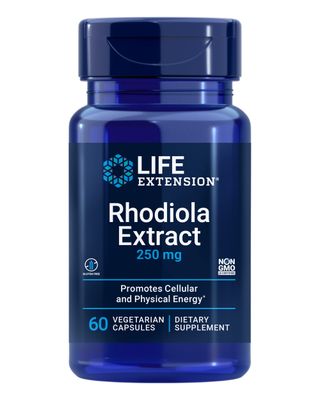 Life Extension Rhodiola Extract, Rhodiola rosea Supplement, standardized Extract, Promotes Physical and Mental Performance, Gluten-Free, Non-GMO, Vegetarian, 250 mg, 60 Capsules