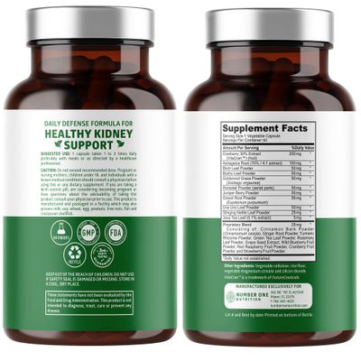 N1N Premium Kidney Cleanse [21 Potent Herbs] for Urinary Tract &amp; Bladder Control, Natural Kidney Support with Cranberry Extract, Astragalus and Uva Ursi Leaf, 60 Veg Caps