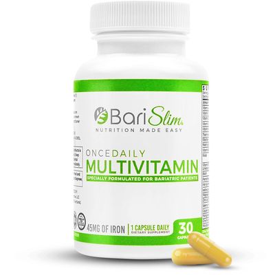 BariSlim Once Daily Bariatric Multivitamin Capsule - 45mg of Iron - Bariatric Vitamin &amp; Supplement for Post Bariatric Surgery Including Gastric Bypass &amp; Gastric Sleeve | 30-Day Supply