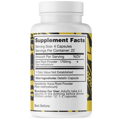 Royal Fiji Kava Pure Noble Kava Capsules Highest Grade Fijian Kava Kava Extract 1760mg Servings 100% Organic for Relaxation &amp; Mood Support