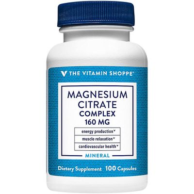 The Vitamin Shoppe Magnesium Citrate Complex 160MG, Mineral Supplement That Supports Bones, Teeth &amp; Energy Production (100 Capsules)