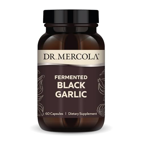 Dr. Mercola Fermented Black Garlic, 30 Servings (60 Capsules), Dietary Supplement, Supports Immune and Blood Pressure Health, Non GMO