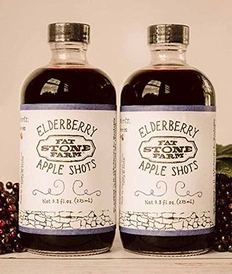 Fat Stone Farm Elderberry Apple Shots 2x 9.3 fl. oz bottles (New)