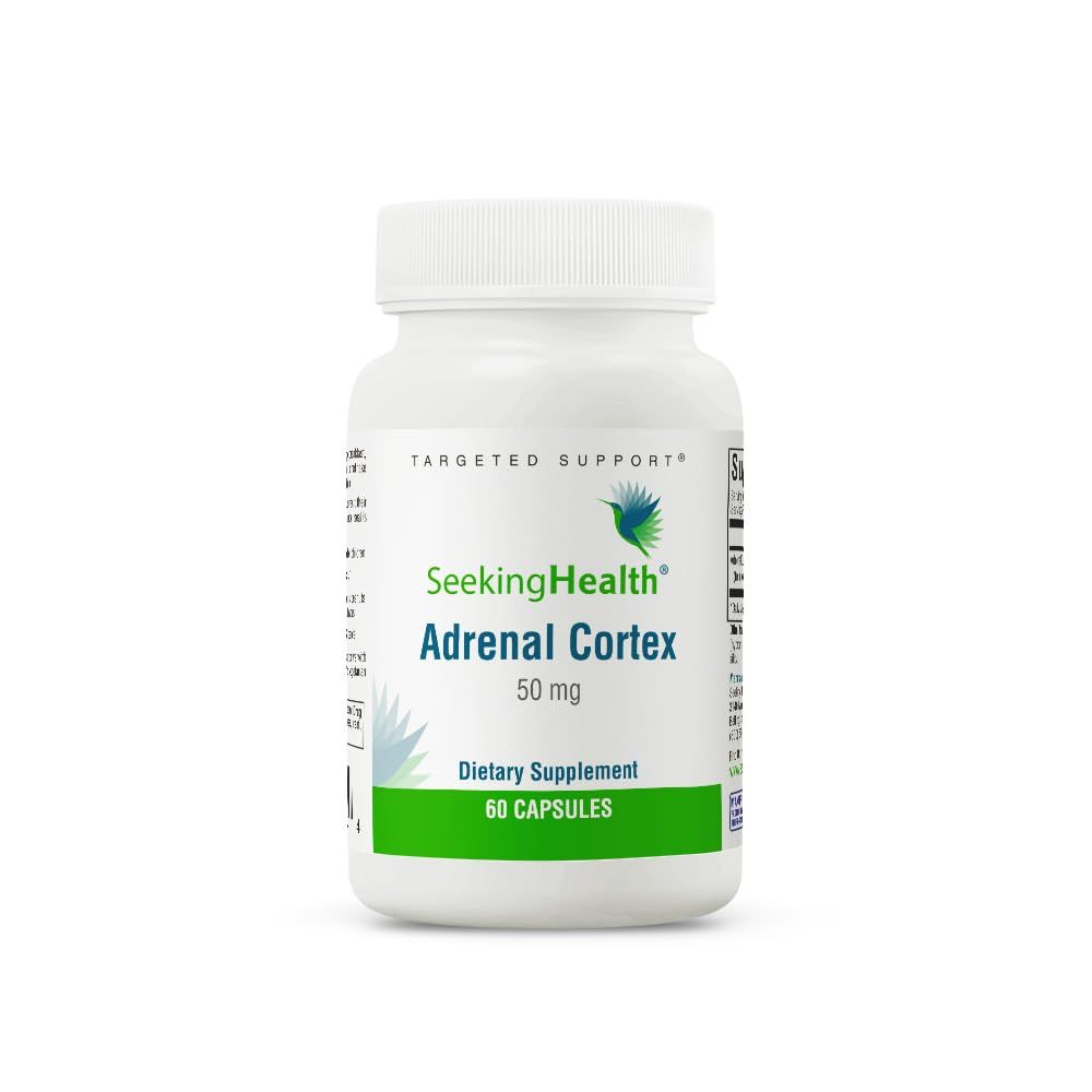 Seeking Health Adrenal Cortex - Adrenal Supplement to Support Healthy Nervous System &amp; Energy - Gluten-Free &amp; Dairy-Free Nervous &amp; Immune System Supplement - 50 mg, 60 Capsules