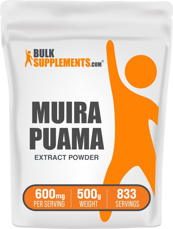 BulkSupplements.com Muira Puama Extract Powder - Muira Puama Supplement, from Muira Puama Bark - Herbal Supplement, Gluten Free, 600mg per Serving, 500g (1.1 lbs) (Pack of 1)