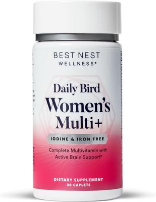 Best Nest Wellness Women&#39;s Multivitamin with B12, Iodine &amp; Iron Free Organic Blend, Vegan, Once Daily Methylated Vitamins, 50 Women Multivitamin, 30Ct
