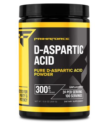 Primaforce D-Aspartic Acid 300 Grams (100 Servings), Unflavored, Vegetarian, Non-GMO
