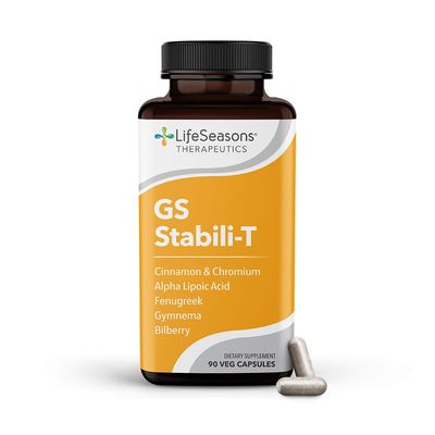 LifeSeasons - GS Stabili-T - Blood Sugar Support Supplement - Healthy Circulation &amp; Vision - Maintain Normal Levels - Chromium Cinnamon Gymnema Bilberry &amp; Alpha Lipoic Acid - 90 Capsules