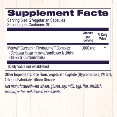Healthy Origins Curcumin Phytosome (Featuring Meriva SF) 500 mg, 60 Veggie Caps