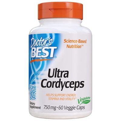 Doctor&#39;s Best Ultra Cordyceps Non-GMO, Vegan, Gluten Free, Soy Free, 60 Veggie Caps