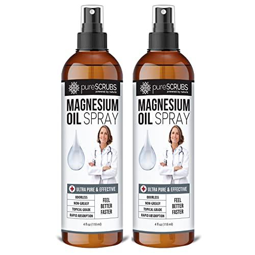 Pure Topical Magnesium Oil Spray, Ultra Fast Absorption for Better Health, Pure Zechstein Brine - (2 Bottle Value Pack)
