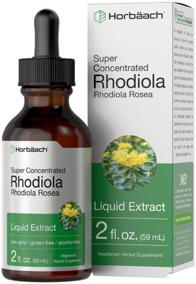 Horbach Rhodiola Rosea Tincture | 2 fl oz | Alcohol Free Extract | Super Concentrated Root Liquid Supplement | Vegetarian, Non-GMO, Gluten Free