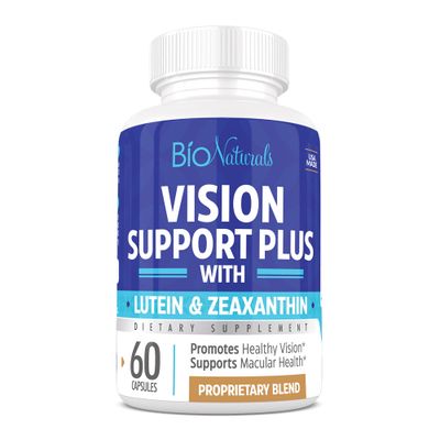 Bio Naturals Eye Vitamin Supplement with Lutein, Zeaxanthin, Lycopene, Bilberry, Quercetin &amp; More - All Natural Proprietary Blend Supports Vision &amp; Macular Health - 60 Veggie Capsules