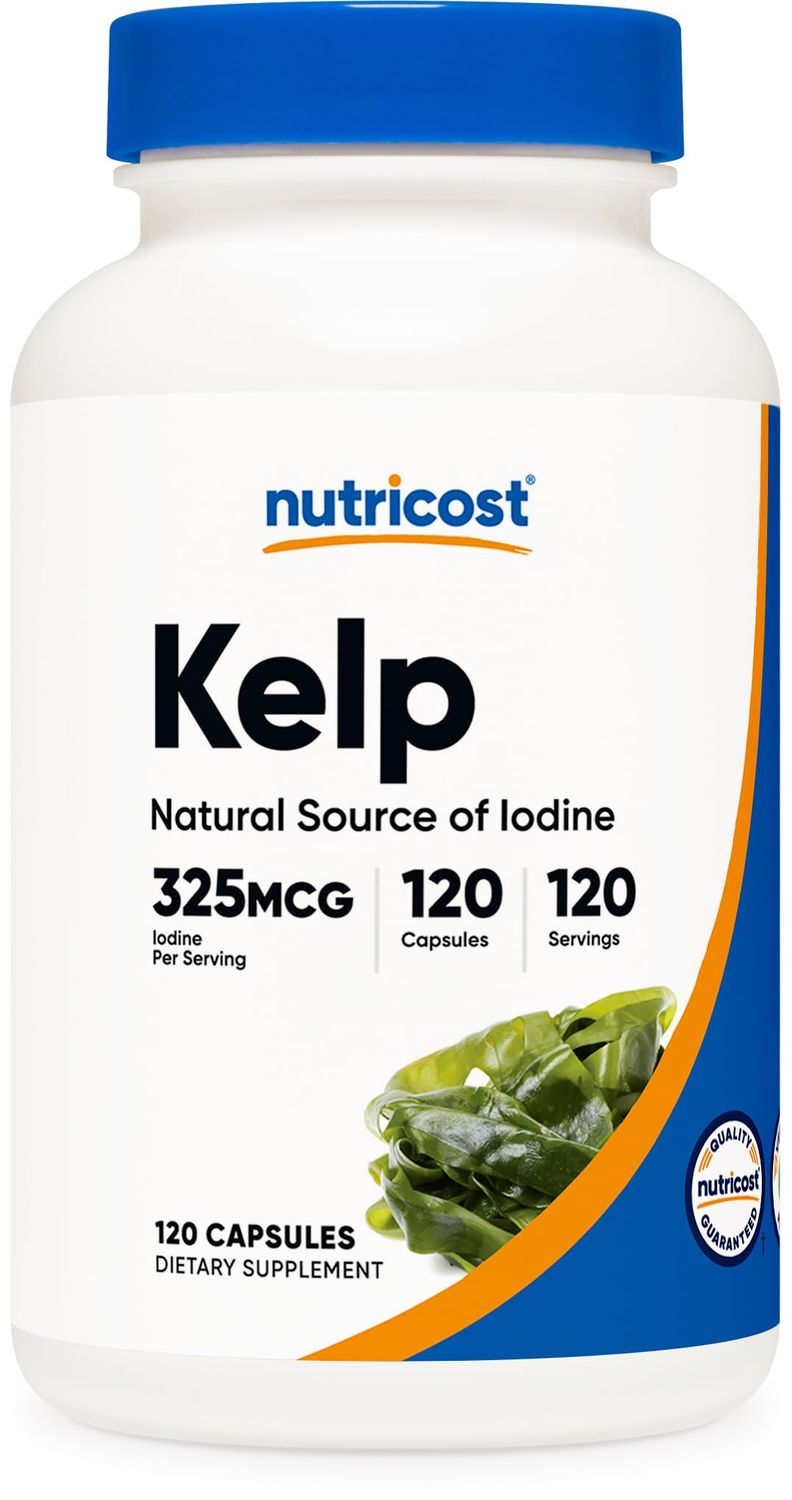 Nutricost Kelp Capsules, 325mcg of Iodine, 120 Capsules, Vegetarian, Non-GMO &amp; Gluten Free