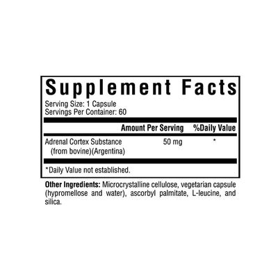 Seeking Health Adrenal Cortex - Adrenal Supplement to Support Healthy Nervous System &amp; Energy - Gluten-Free &amp; Dairy-Free Nervous &amp; Immune System Supplement - 50 mg, 60 Capsules