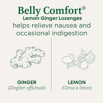 Traditional Medicinals, Organic Belly Comfort Lozenges Lemon Ginger, Relieves Nausea, 30 Individually Wrapped Lozenges