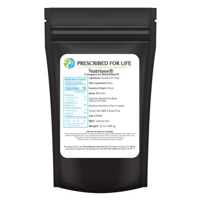 Prescribed For Life Nutriose Powder | Natural Fiber Supplement | Prebiotic Soluble Corn Fiber for Adults | Gluten Free, Vegan, Non GMO (12oz / 340g)