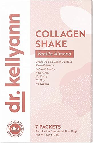 Dr. Kellyann Keto Vanilla Almond Shakes - 100% Grass Fed Collagen Protein by Bone Broth Expert Gluten Free, Dairy Free, Soy Free, Non-GMO - Keto &amp; Paleo Friendly (7 Servings)