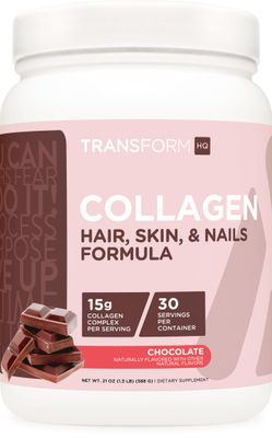 TransformHQ Beauty Collagen (30 Servings) Chocolate - Hair, Skin, &amp; Nails Formula