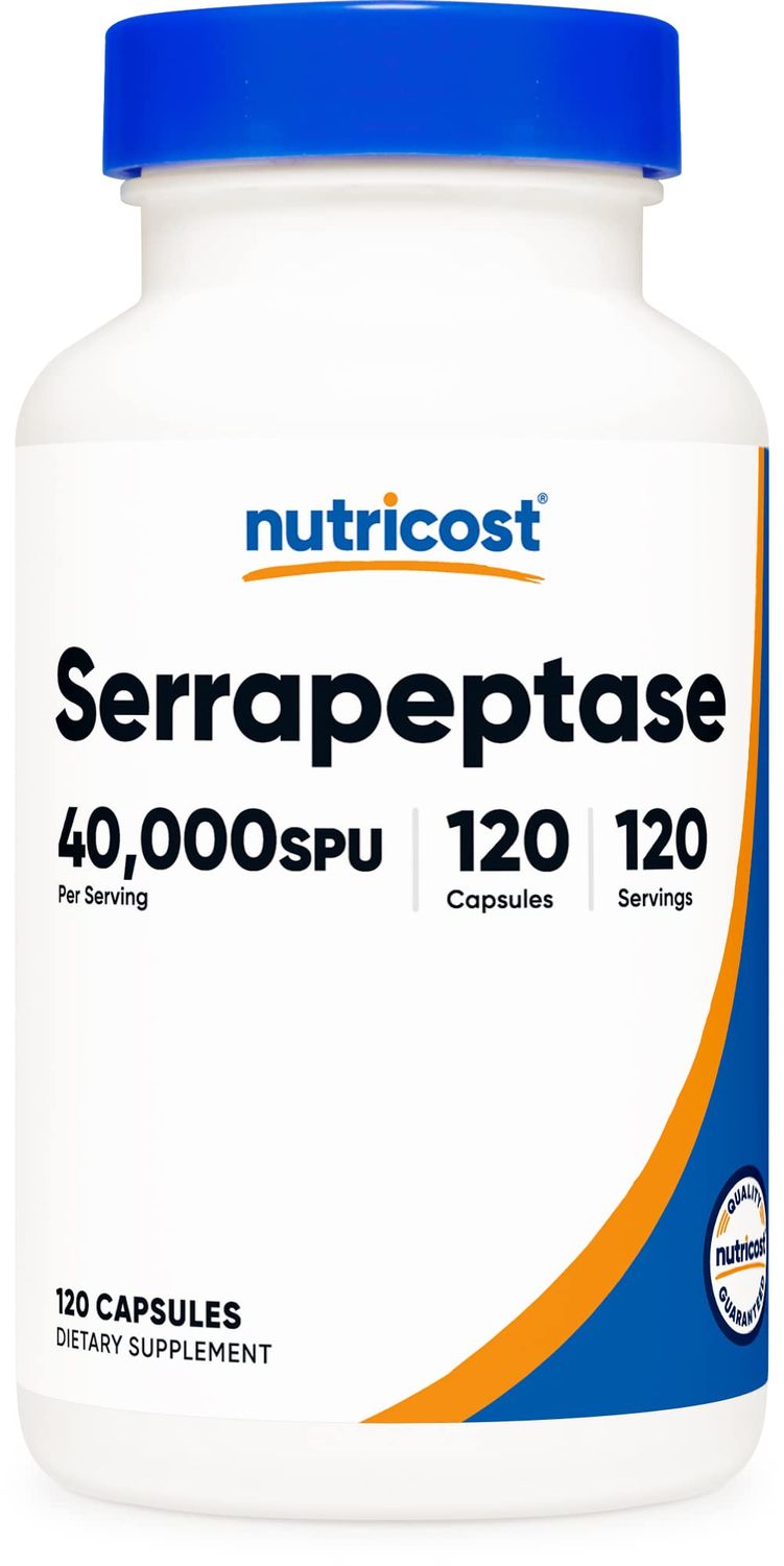 Nutricost Serrapeptase 40,000 SPU, 120 Capsules - Gluten Free, Non-GMO, and Vegetarian Friendly